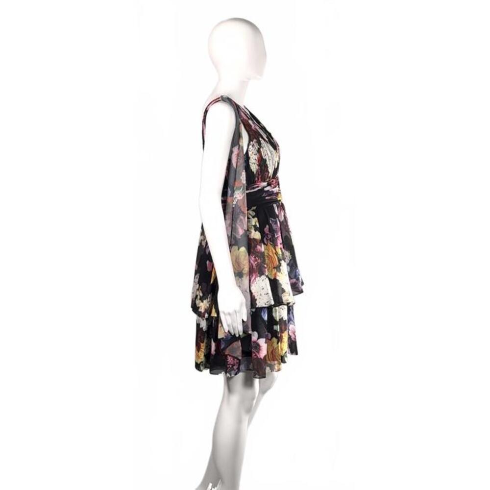 MAC DUGGAL Tiered Floral A-Line Minidress Size 6 - Picture 4 of 8